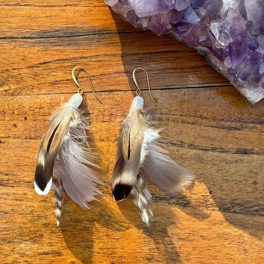 Sarah Belle Handmade Feather Earrings