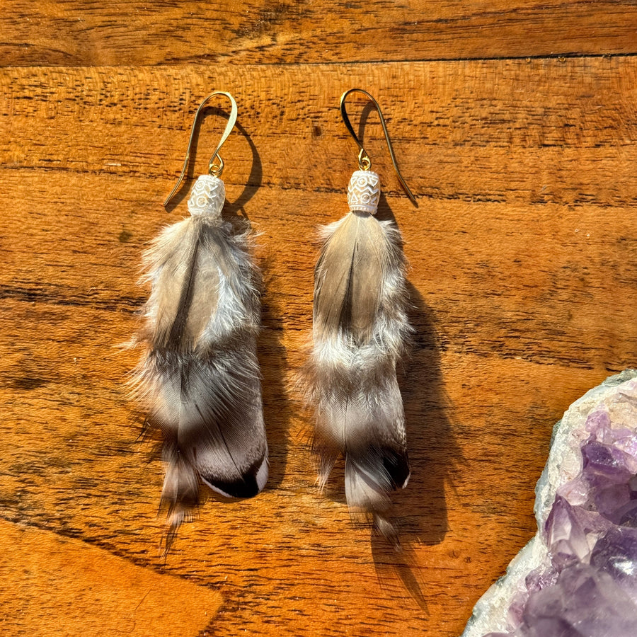 Sarah Belle Handmade Feather Earrings