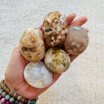 Sarah Belle - Flower Agate Palm Stone