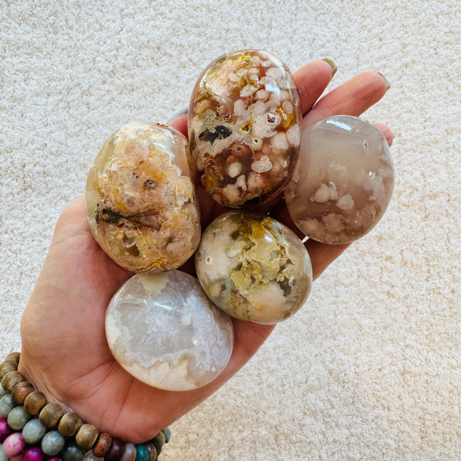 Sarah Belle - Flower Agate Palm Stone