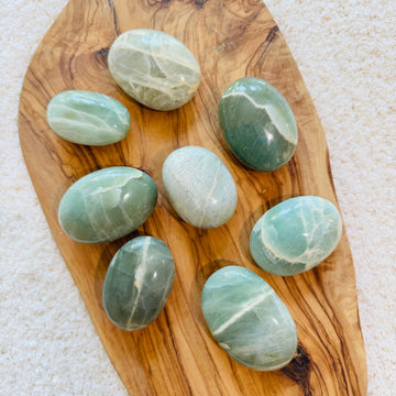 Sarah Belle Garnierite Green Moonstone Palm Stone