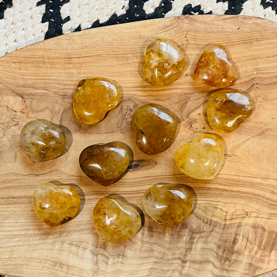 Golden Healer Quartz Heart Stones
