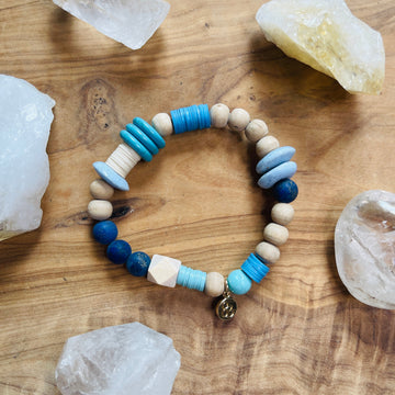 sarah Belle live happy bracelet blue