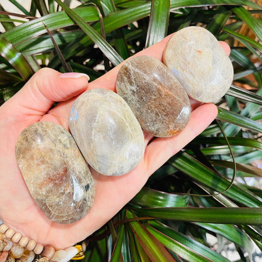 belmorite sunstone moonstone palm stone from sarah belle