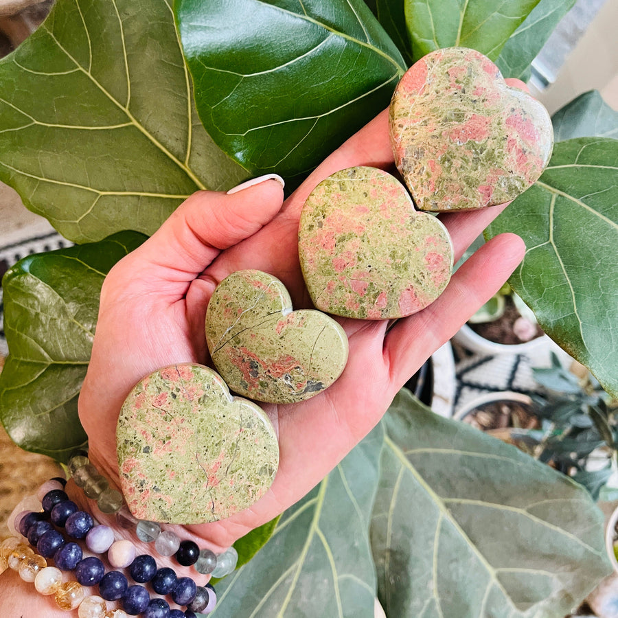 unakite heart palm stone from sarah belle