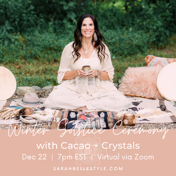sarah belle winter solstice cacao and crystals ceremony