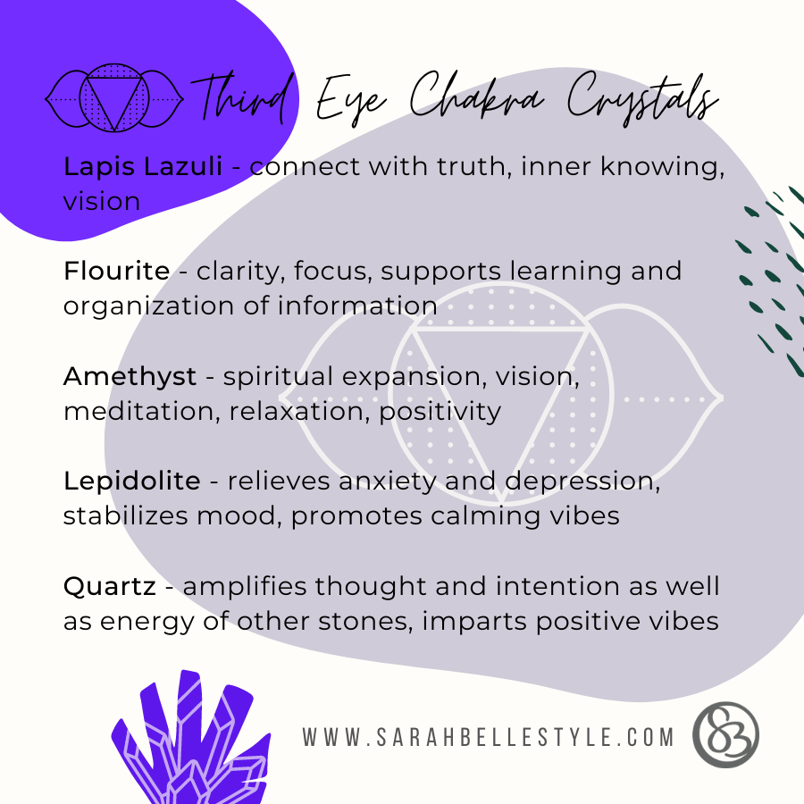 top five crystals for balancing third eye chakra