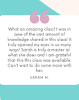 testimonial for Sarah Belle courses