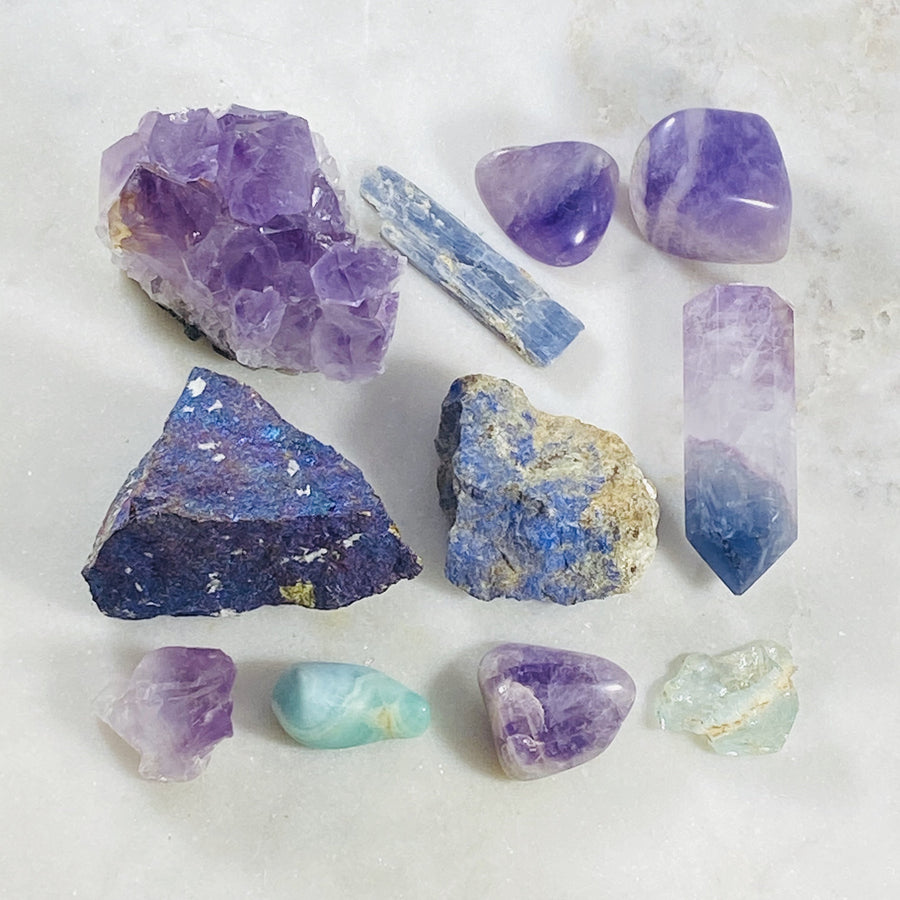 tumbled amethyst crystal and crystals for chakra balancing