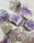 Amethyst druzy clusters for crystal healing