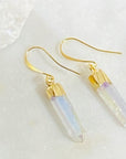 Handmade angel aura quartz earrings for raising your vibration
