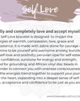 Self love bracelet description card