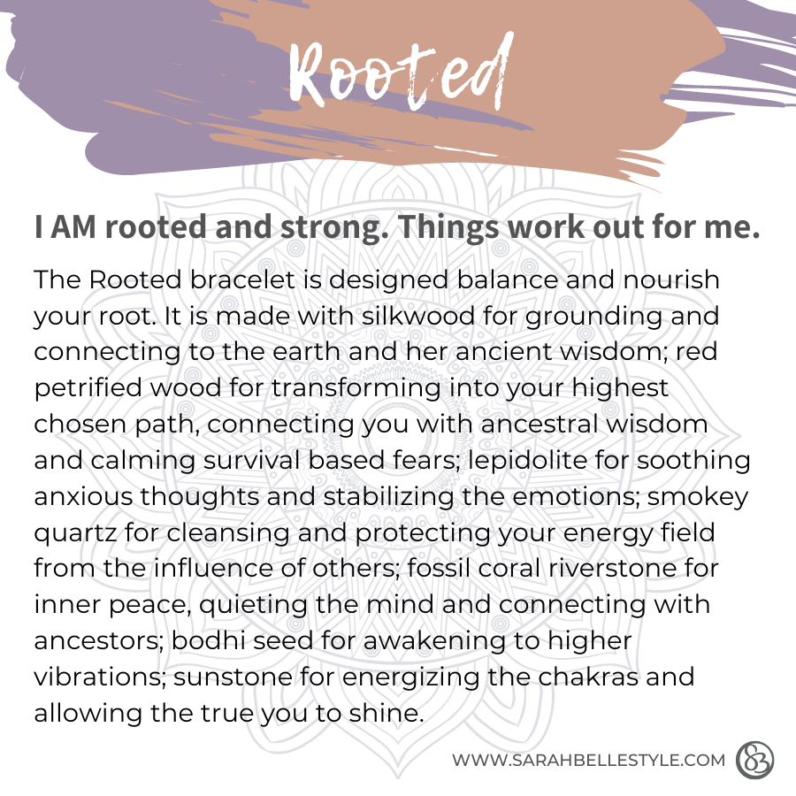 about the rooted stacking bracelet by sarah belle