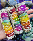 chakra rose white sage smudge stick for cleansing