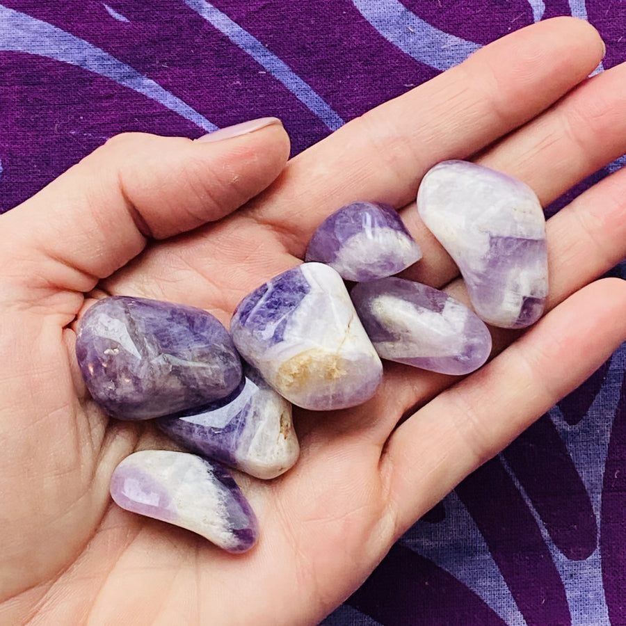 tumbled chevron amethyst for crystal healing