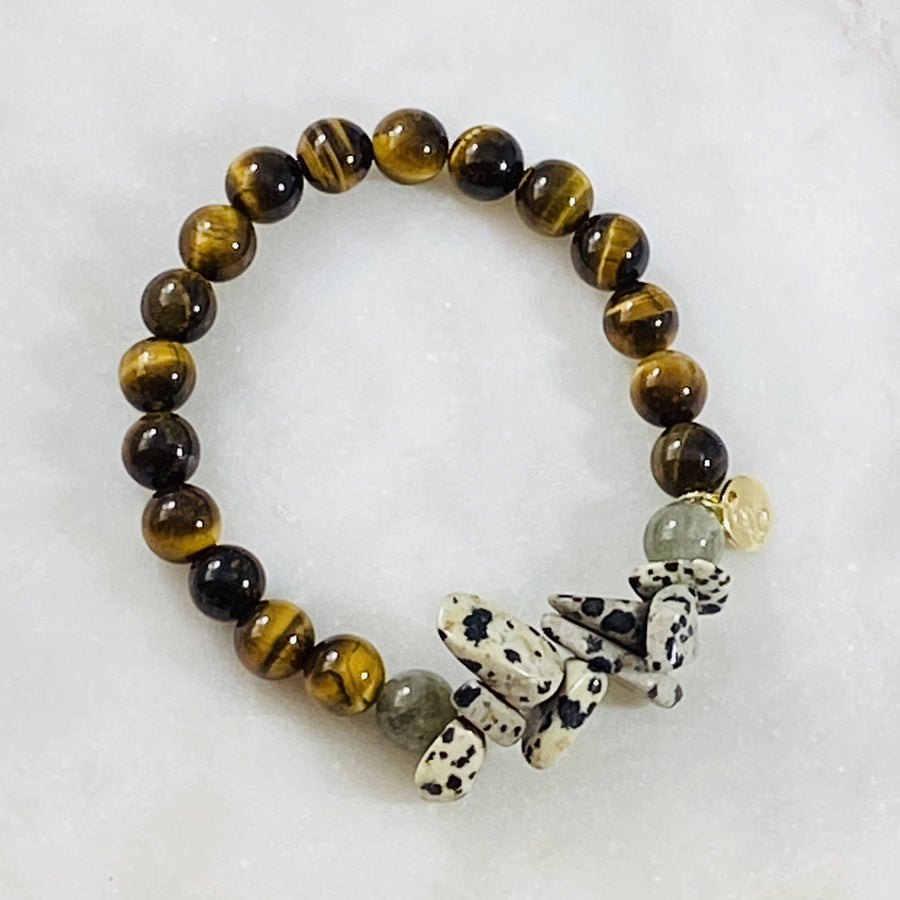 Handmade healing gemstone bracelet for promoting courage