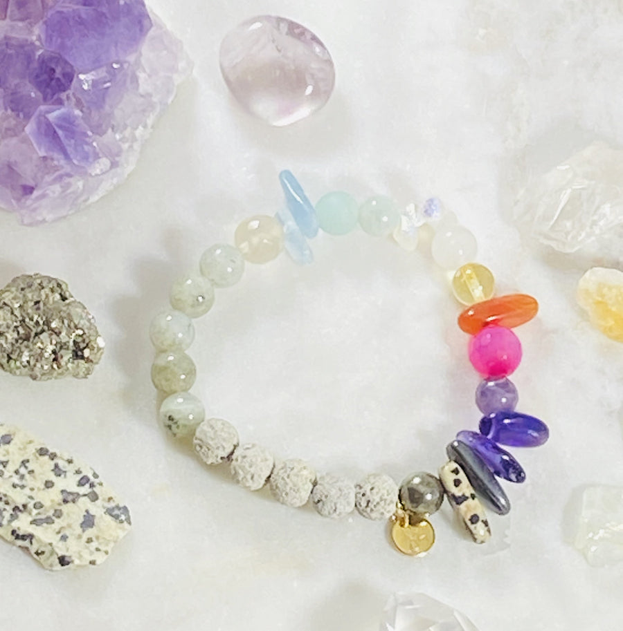 Handmade healing crystal bracelet, intuitively created