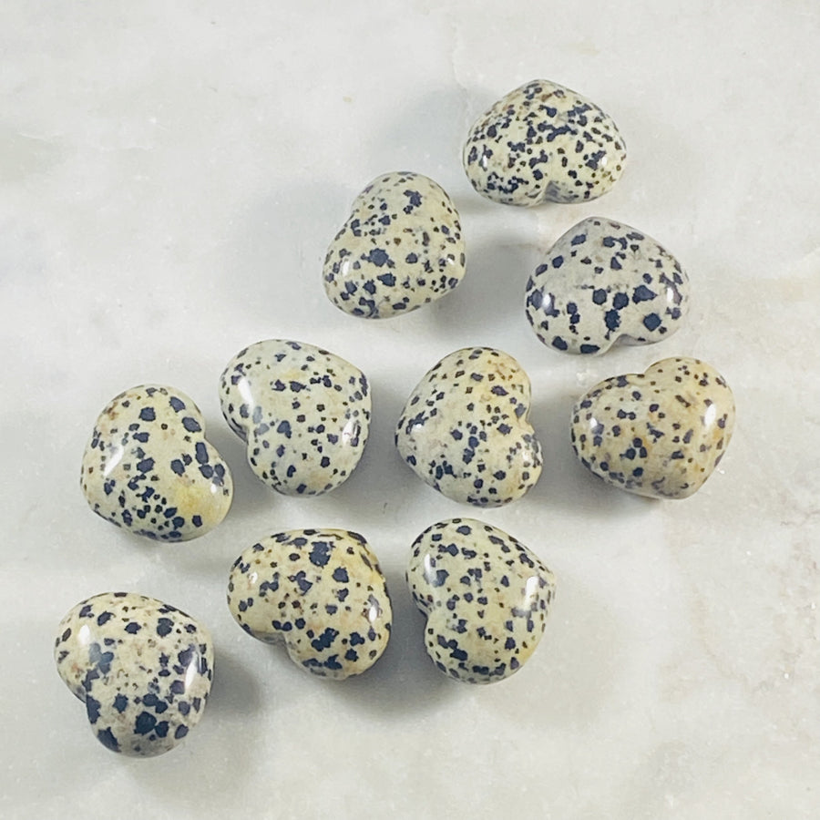 dalmatian jasper heart tumbled crystal for protection