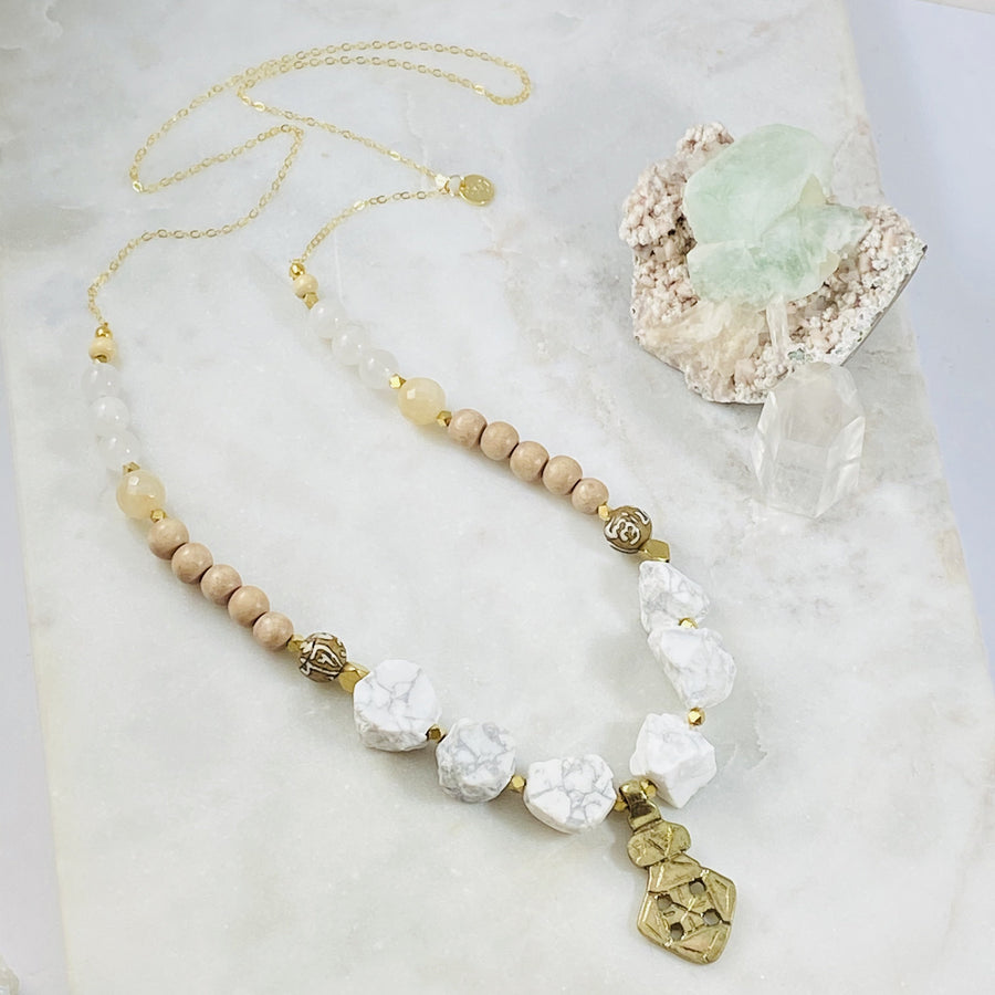 Handmade healing gemstone necklace to inspire the spirit and faith