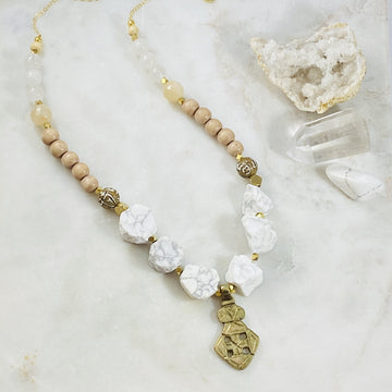 Handmade healing gemstone necklace to inspire the spirit and faith