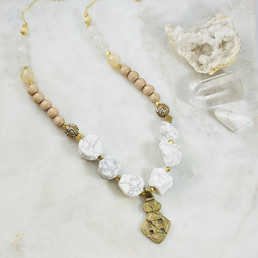 Handmade healing gemstone necklace to inspire the spirit and faith