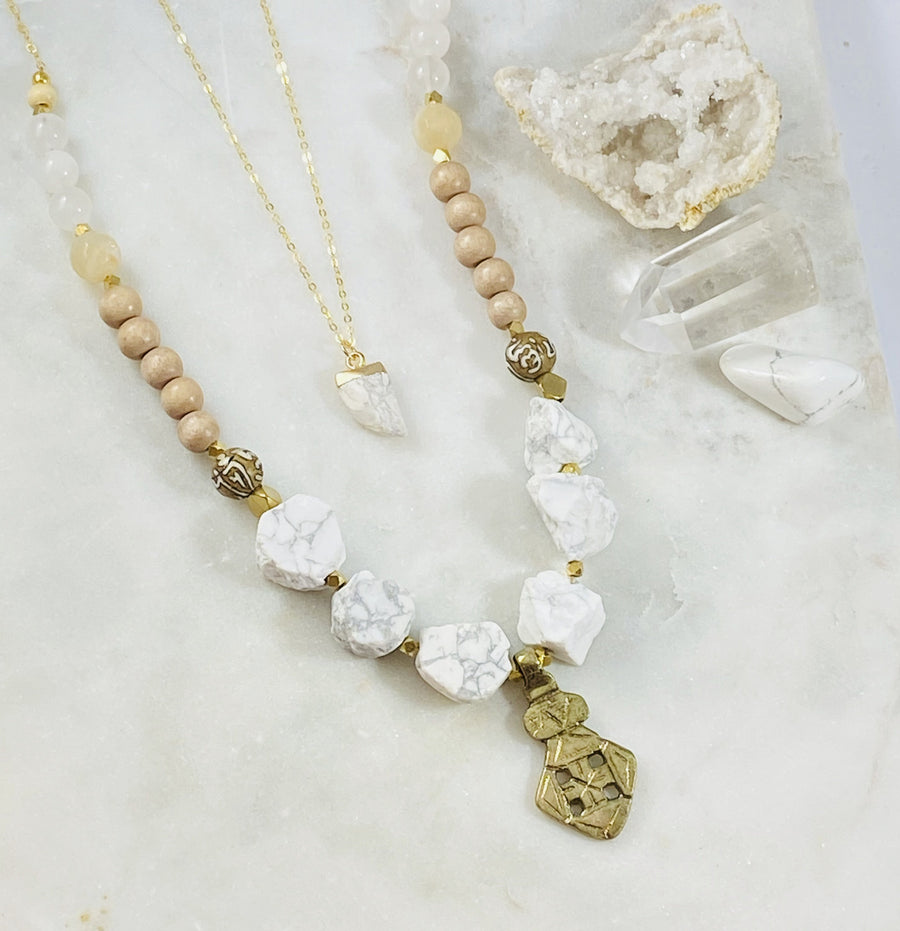 Handmade healing gemstone necklace to inspire the spirit and faith