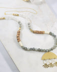 Handmade healing crystal jewelry. This versatile boho necklace offers two ways to wear it.