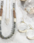 Handmade healing crystal jewelry. This versatile boho necklace offers two ways to wear it.