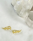 gold filled triangle ear climber earrings