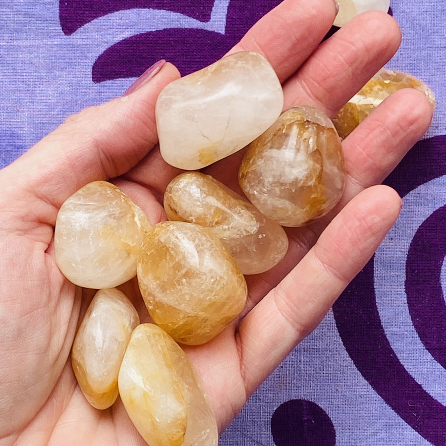 golden healer quartz tumbles for impart vibrations of golden light