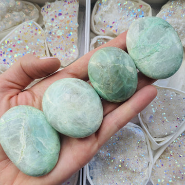 green moonstone palm stone medium by sarah belle