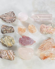 Leopardskin jasper and healing crystals for crystal grids and chakra balancing
