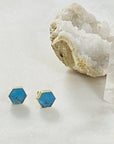 howlite hexagon stud earrings