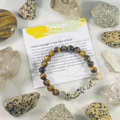 Handmade gemstone bracelet for courage by Sarah Belle