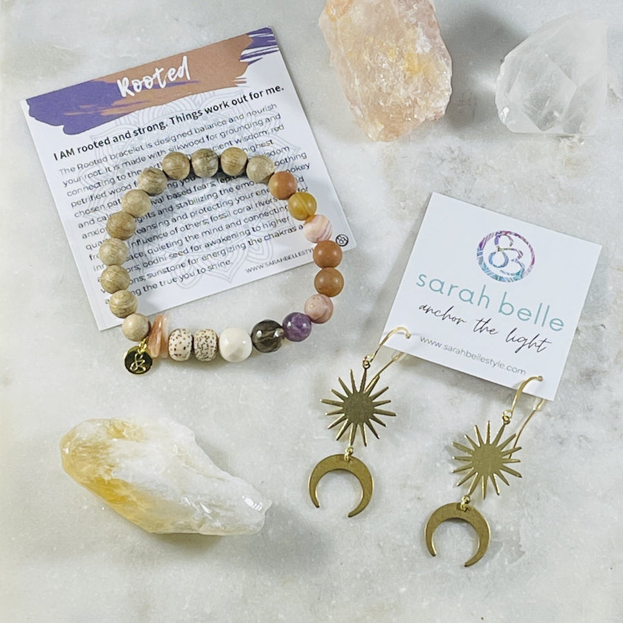 Handmade crystal bracelet and earrings from sarah belle