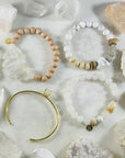 handmade gemstone bracelets and quartz cuff from sarah belle