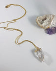 Celine Quartz Point Necklace Intentionally Created Crystal Jewelry