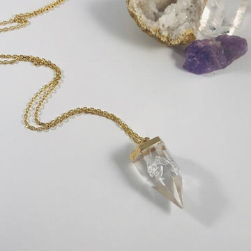 Celine Quartz Point Necklace Intentionally Created Crystal Jewelry