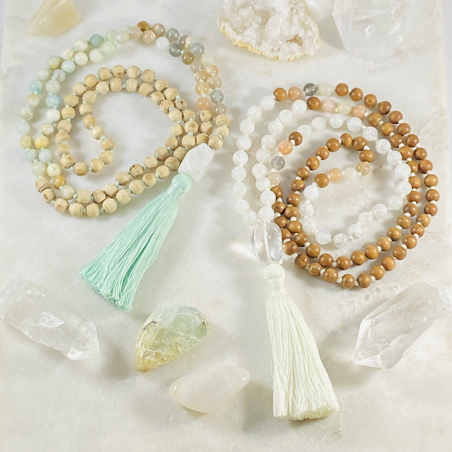 Handmade malas for meditation by Sarah Belle