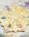 Flower of life wood grid for crystals