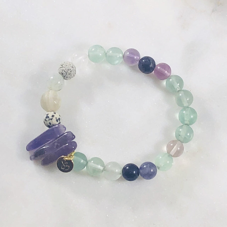 Inner Knowing Stacking Bracelet (Diffuser) with Healing Crystals for Clarity and Focus