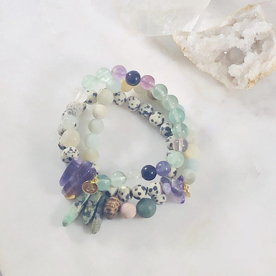 Inner Knowing Stacking Bracelet (Diffuser) with Healing Crystals for Clarity and Focus