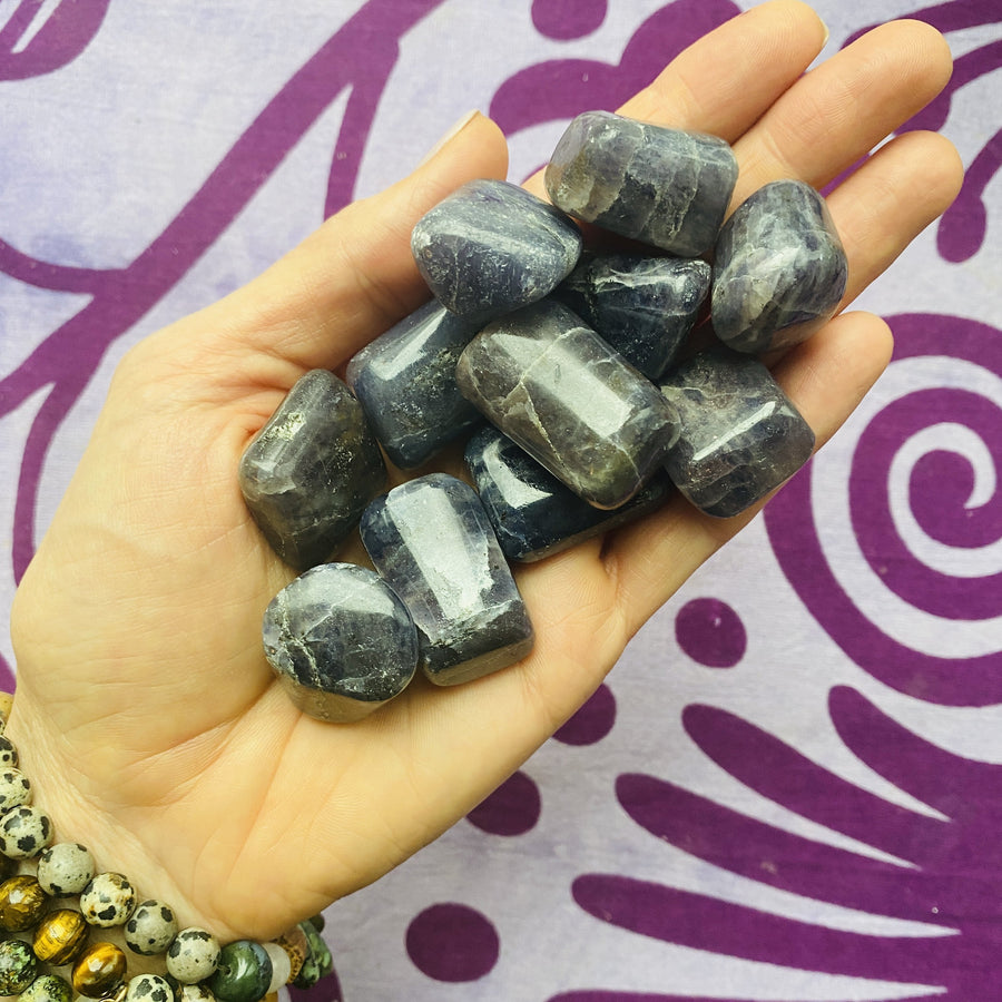 iolite tumbled stone for third eye