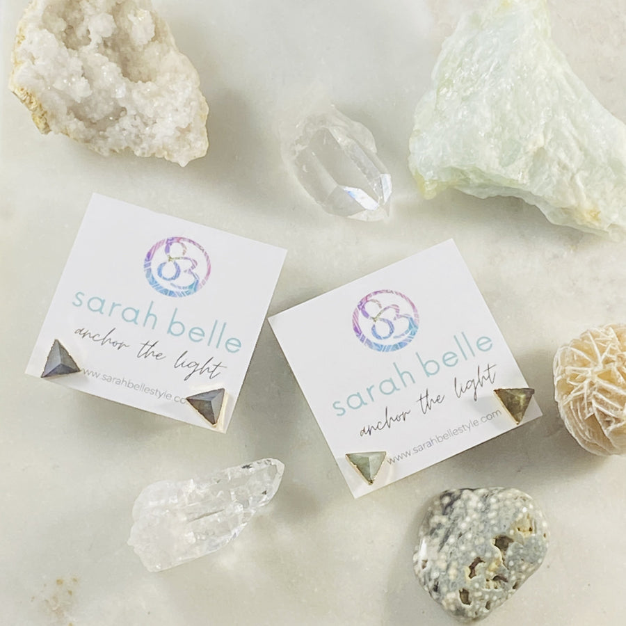 labradorite stud earrings by Sarah Belle