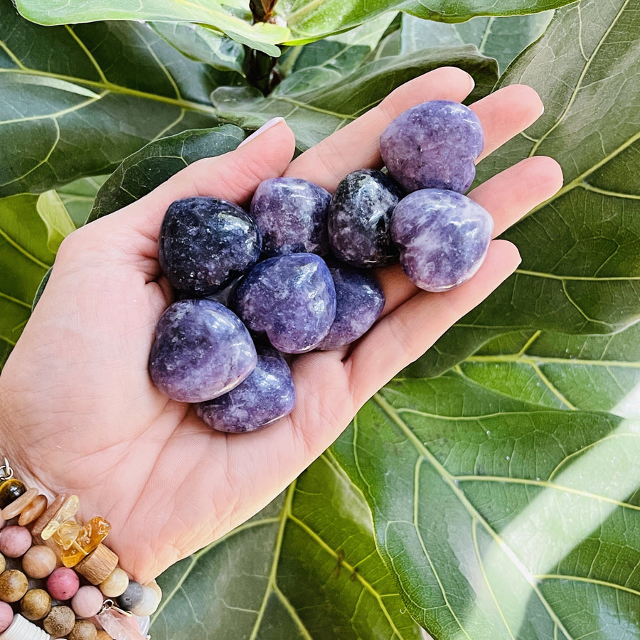 lepidolite heart from sarah belle for inviting in calmness