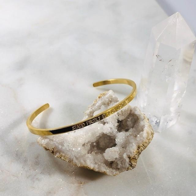 Mantra Cuff - Stand Firmly in Your Light Bracelet from Sarah Belle