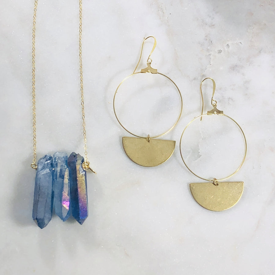 Long quartz crystal necklace that is high vibe, unique and stylish