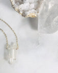 Quartz crystal necklace that is high vibe, unique and stylish