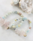 Handmade mommy and me bracelet set with healing crystals