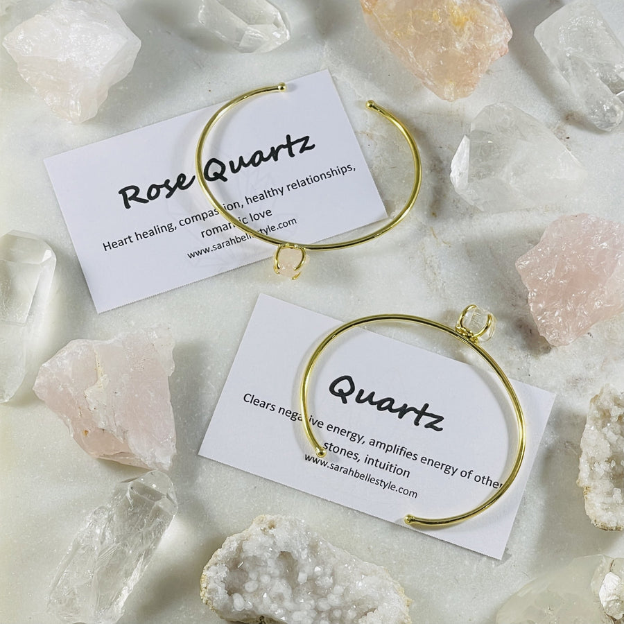 quartz cuff bracelets and crystals from sarah belle
